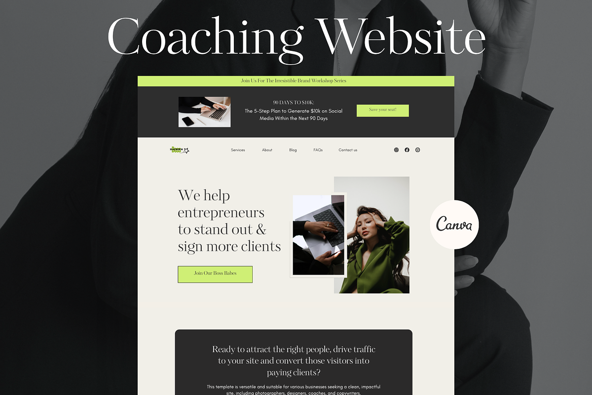Canva Website For Coaches