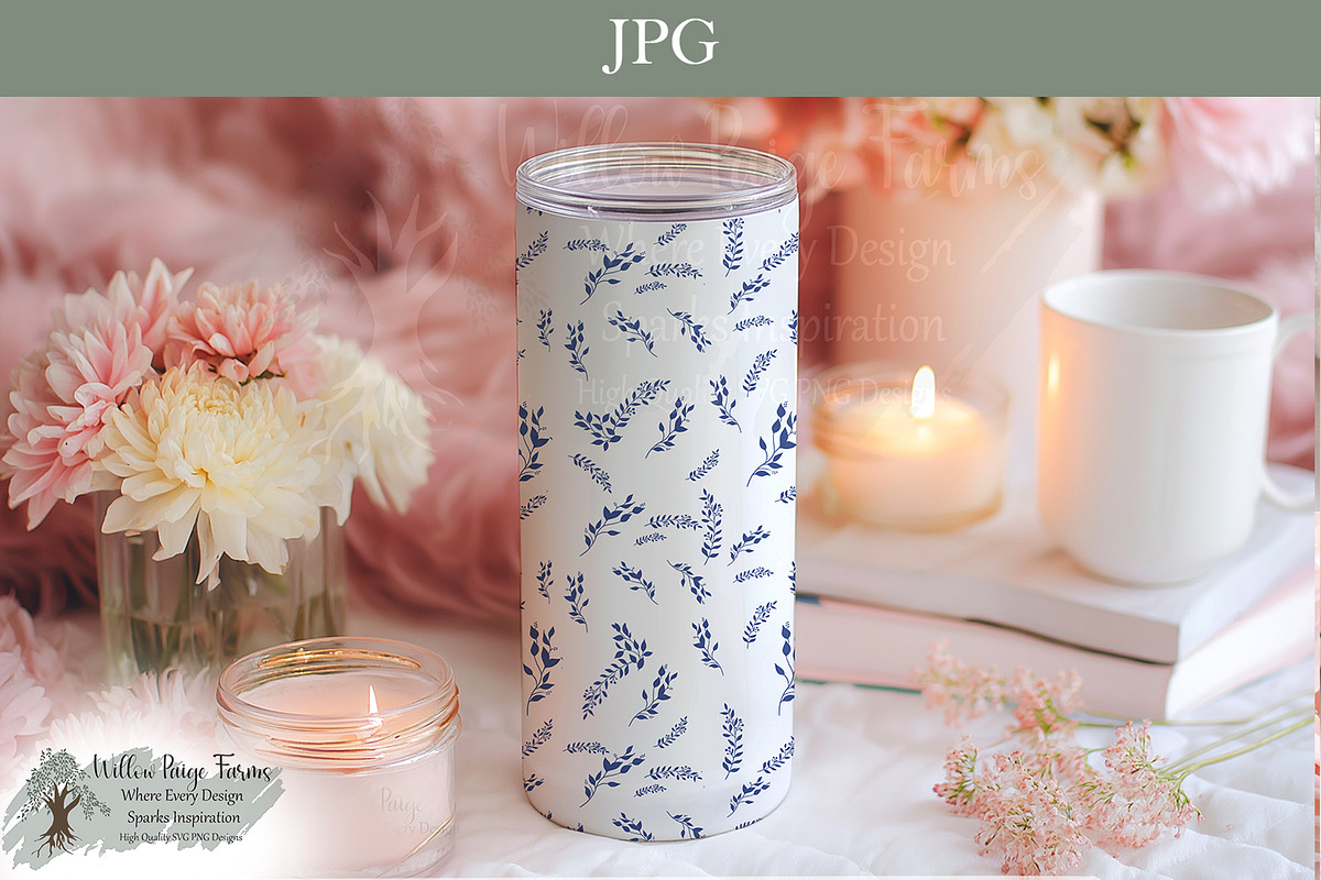 Blue Fern Toile Seamless Pattern, an Object Illustration by Willow Paige Farms (Photo 5 of 8)