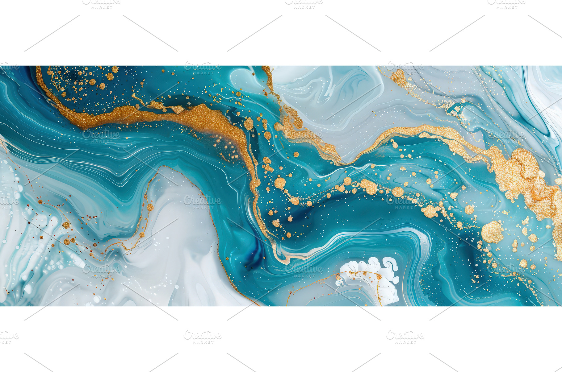 Blue and gold abstract fluid art, an Abstract Photo by piter.goskov