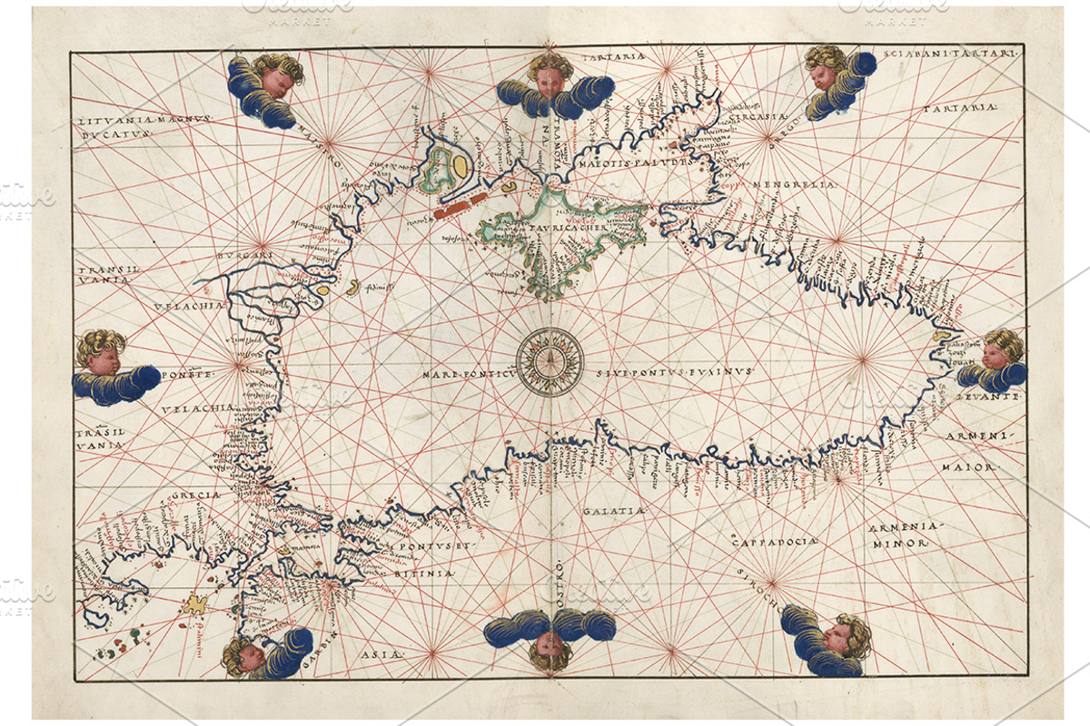 Antique Nautical Charts, a Texture Graphic by Blue Line Design (Photo 14 of 21)