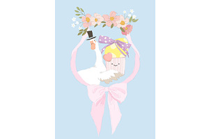Cute Goose holding Ester Egg, an Animal Illustration by Maria Starus