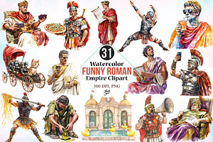 Watercolor Funny Roman Empire PNG, a Person Illustration by Canvas Craft