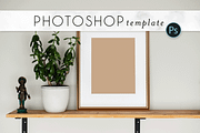 Gold Frame on Shelf Mockup, a Household Mockup by Ashley Alexandra Design (Thumbnail 1 of 4)