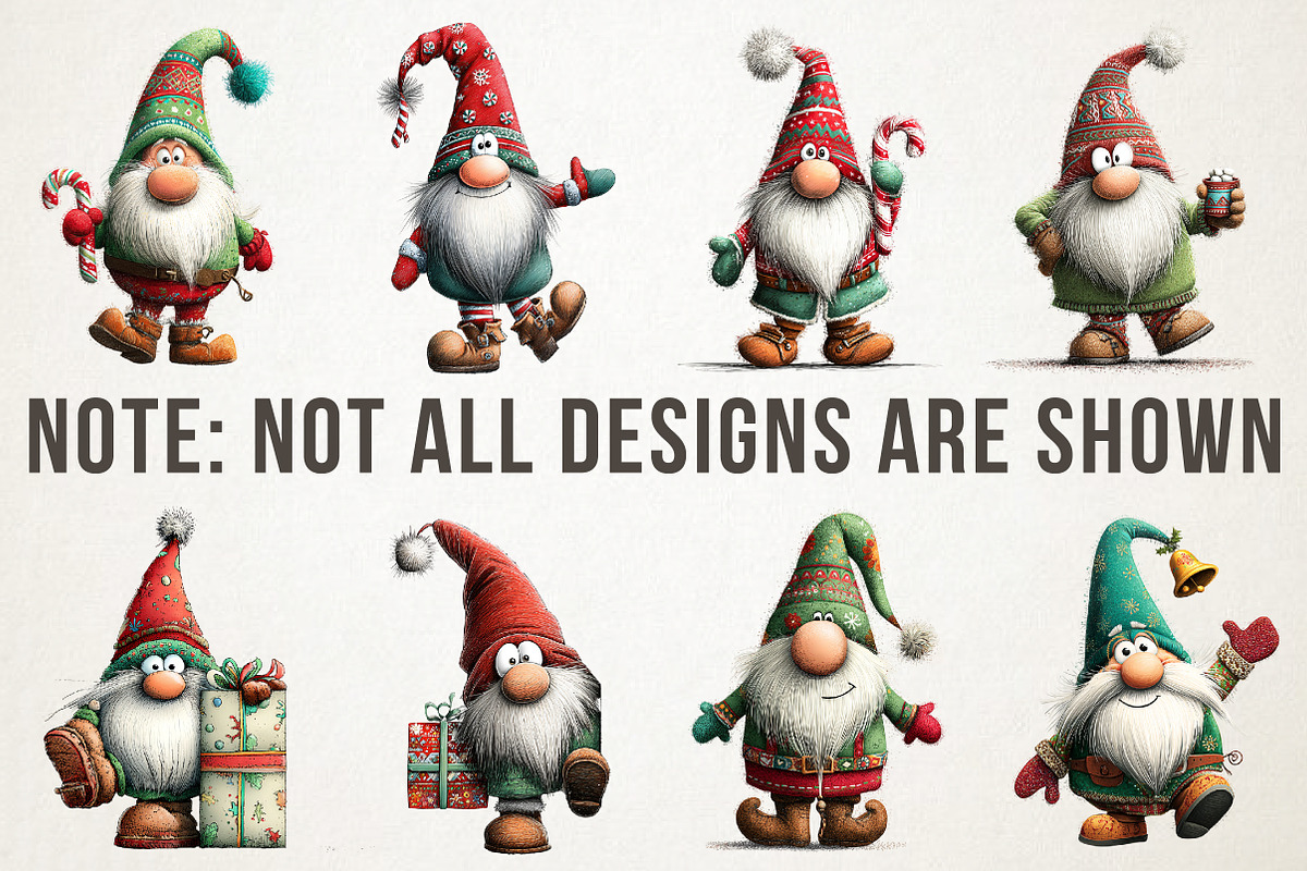 Adorable Christmas Gnome Clipart, an Illustration by RobertsArt (Photo 2 of 7)