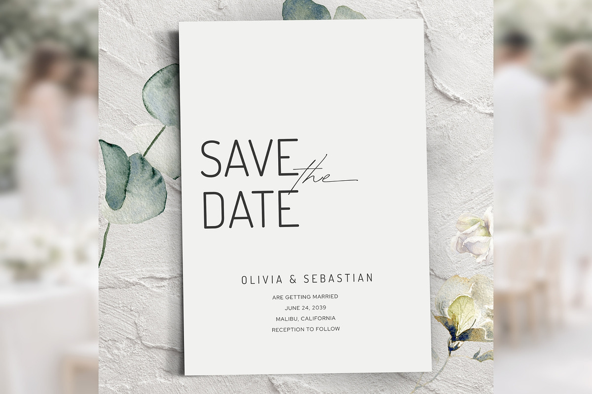 Elegant Save the Date Canva bd008, an Invitation Template by TyphoonStudio (Photo 1 of 10)