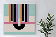 Modern Deco Geometric Color Dancing, a Background Graphic by Sharon Schwalbe (Thumbnail 1 of 4)