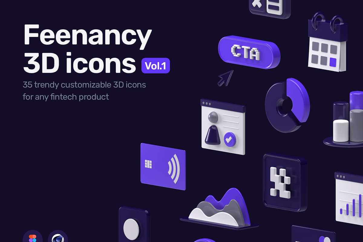 Feenancy 3D icons, a 3D by Goicons (Photo 1 of 7)