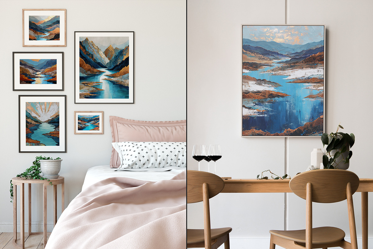 Abstract Mountain Lake Illustration, a Decorative Illustration by Housui Patterns (Photo 11 of 12)