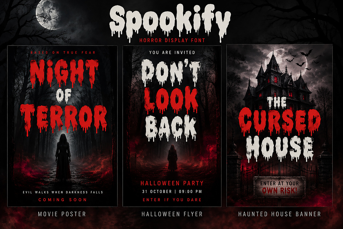 Spookify —Creepy Horror Display Font, a Slab Serif Font by Wow Magic (Photo 3 of 5)