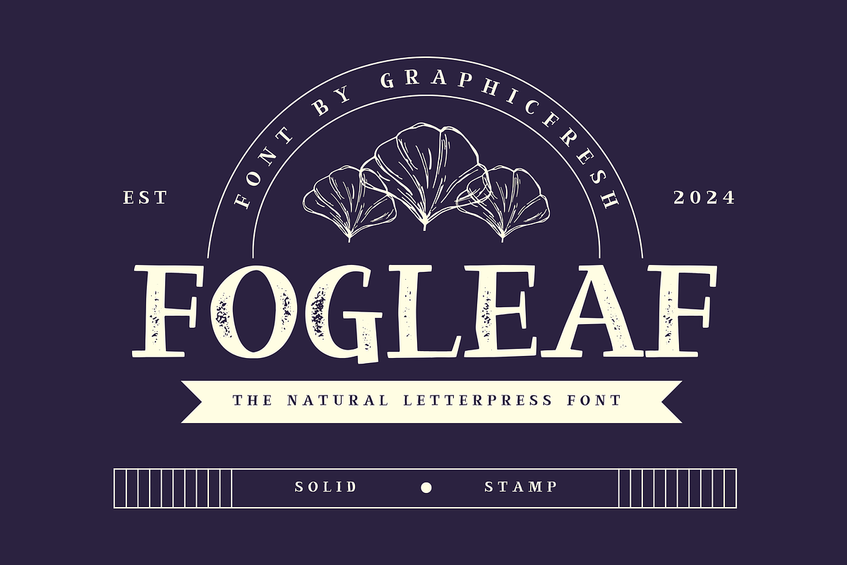 Fogleaf - The Natural Letterpress, a Serif Font by Graphicfresh (Photo 1 of 8)