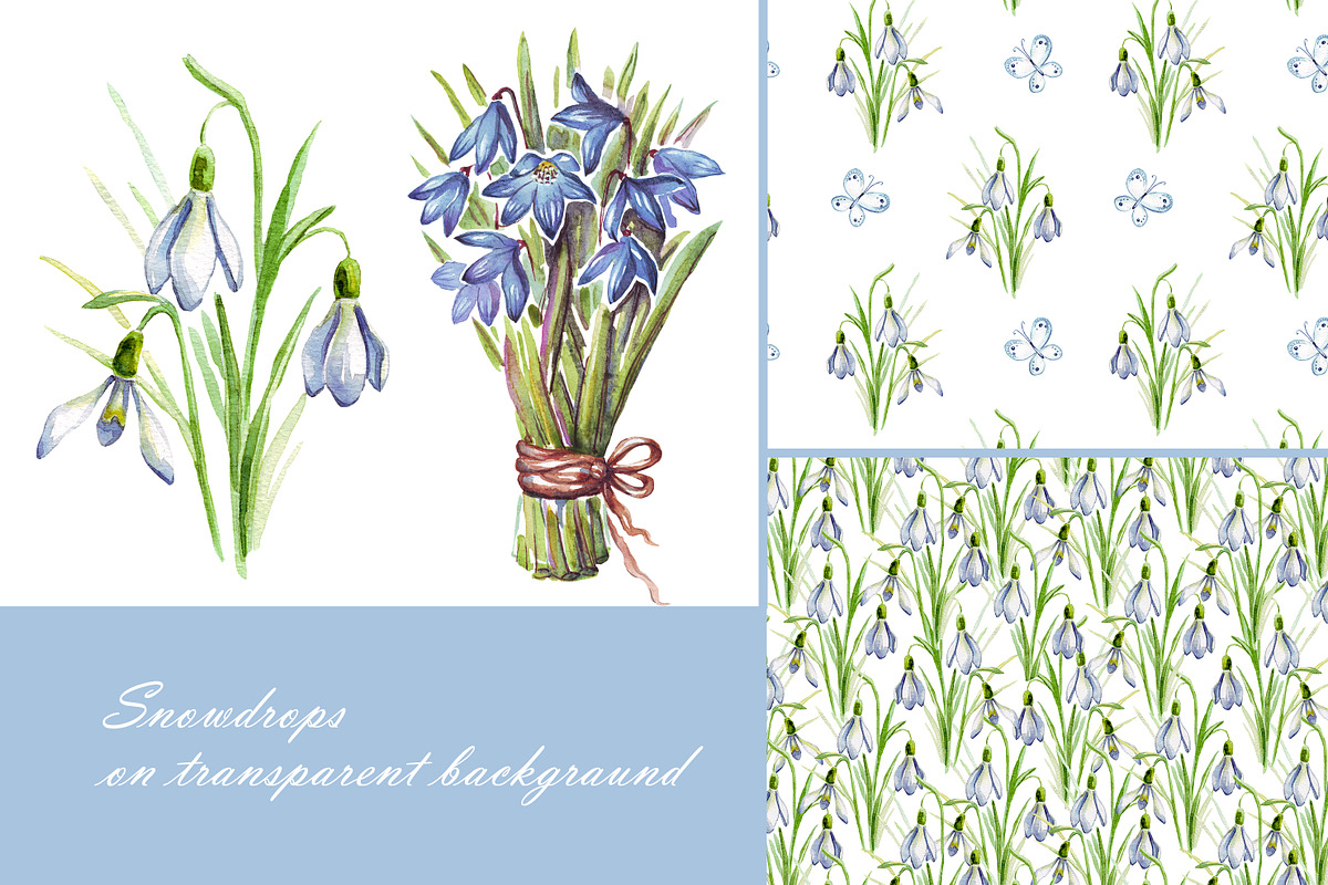 Spring flowers bundle PNG + patterns, an Illustration by Alena Kurian (Photo 8 of 10)