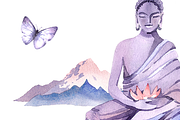 Ommm... watercolor clipart set, an Illustration by masha gross (Thumbnail 5 of 5)