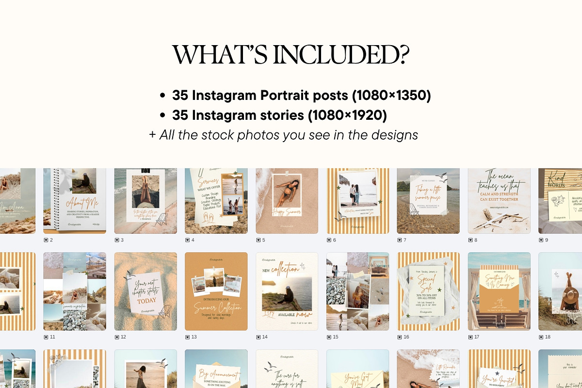 Warm Coastal Scrapbook Instagram, a Social Media Template by Anna Design Studio (Photo 3 of 11)