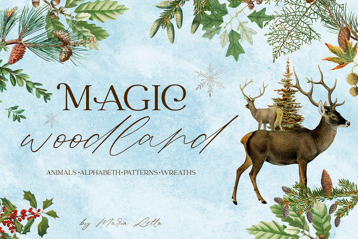 Magic Woodland vintage modern set, an Animal Illustration by Beauty Drops (Photo 1 of 9)