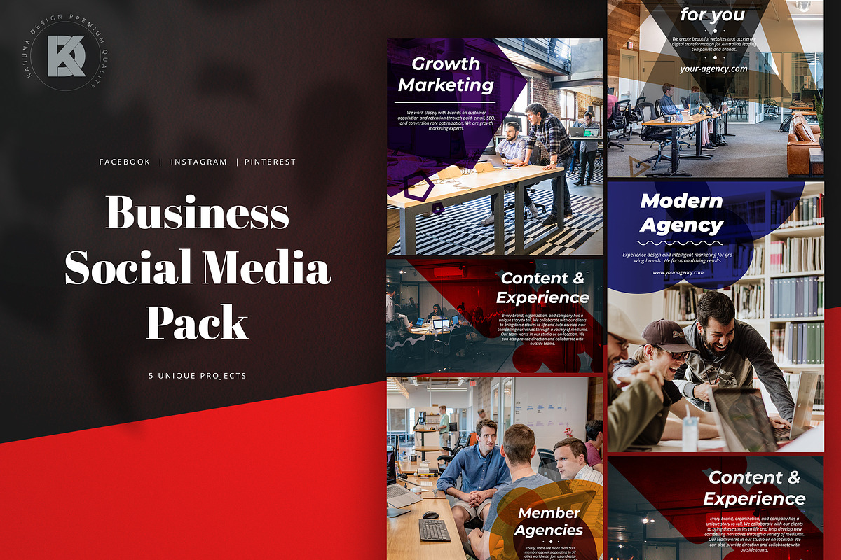 Business Social Media Pack, a Social Media Template by Kahuna Design (Photo 1 of 6)