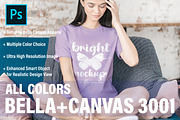 Bella Canvas 3001 T-shirt Mockup, a Print Template by BrightMockups (Thumbnail 1 of 3)