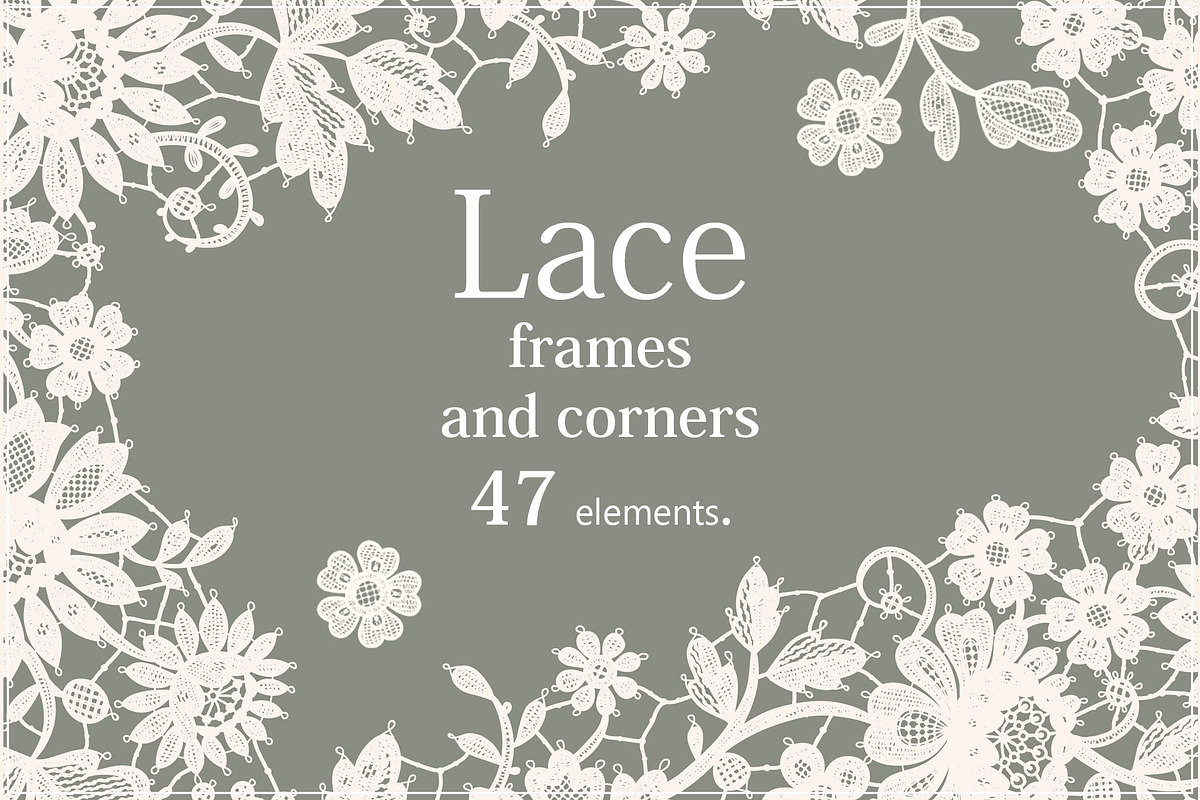 Classic lace frames and cliparts., a Pattern Graphic by Ajuga (Photo 1 of 9)