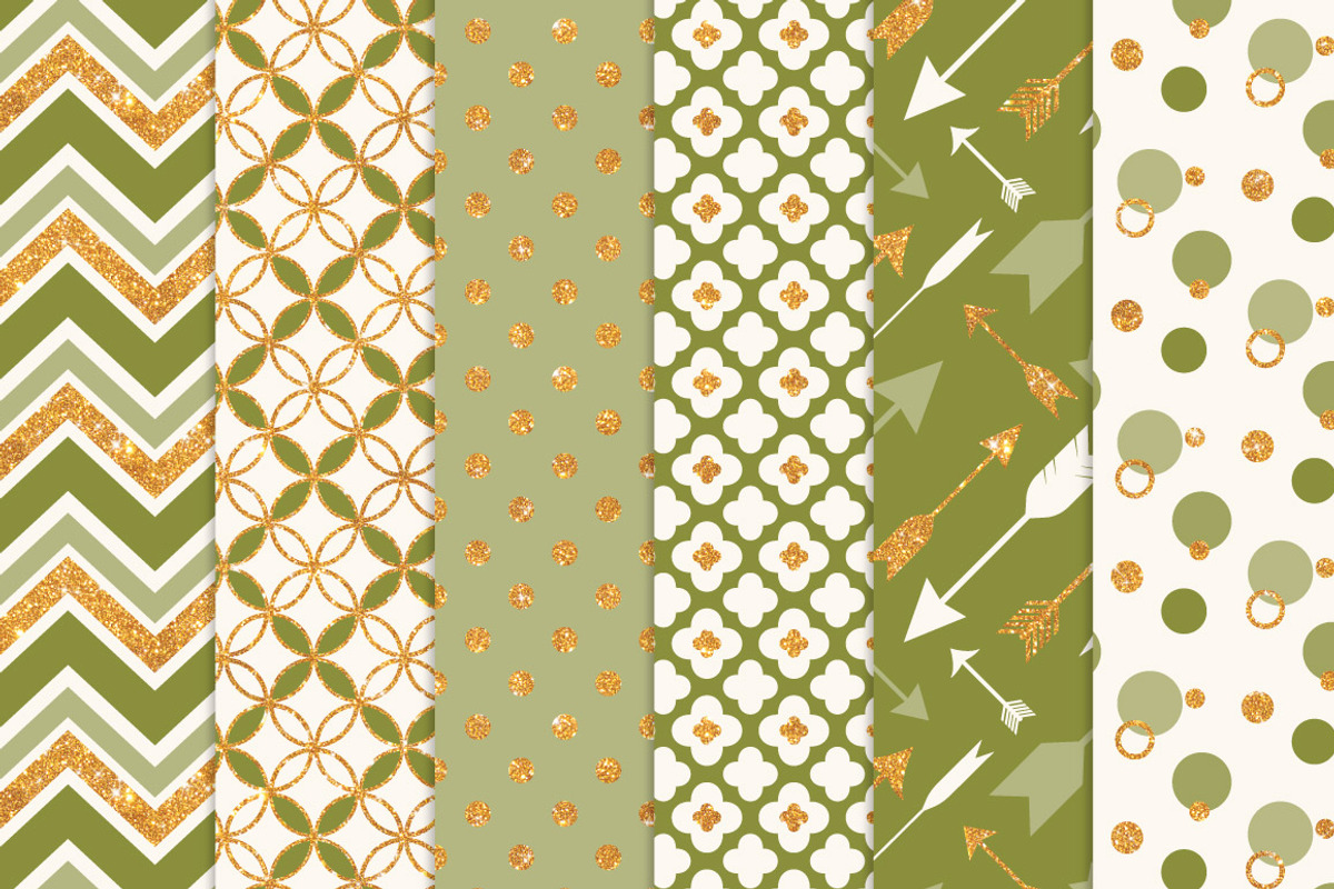 Avocado Bohemian Digital Papers, a Pattern Graphic by Amanda Ilkov (Photo 2 of 3)