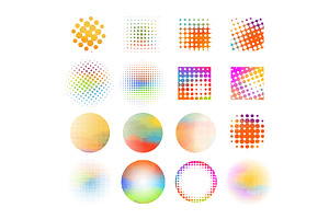 Halftone dot background set of round, an Illustration by Nenahliadava Design