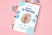 1st Birthday Invitations Templates, a Templates & Theme by TemplateCastleStore (Thumbnail 5 of 9)