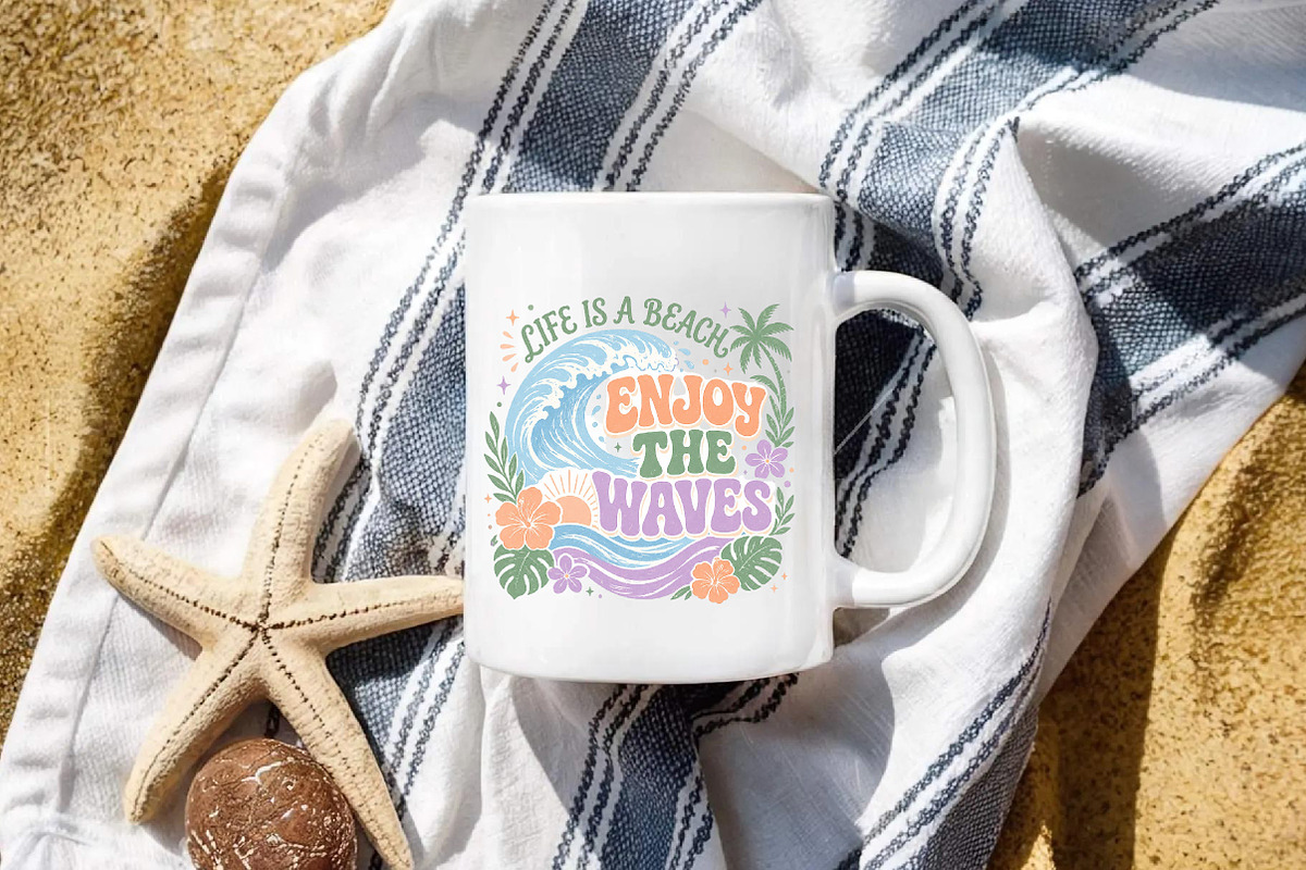 Boho Summer Beach Waves PNG, an Illustration by Dream Creation (Photo 6 of 7)