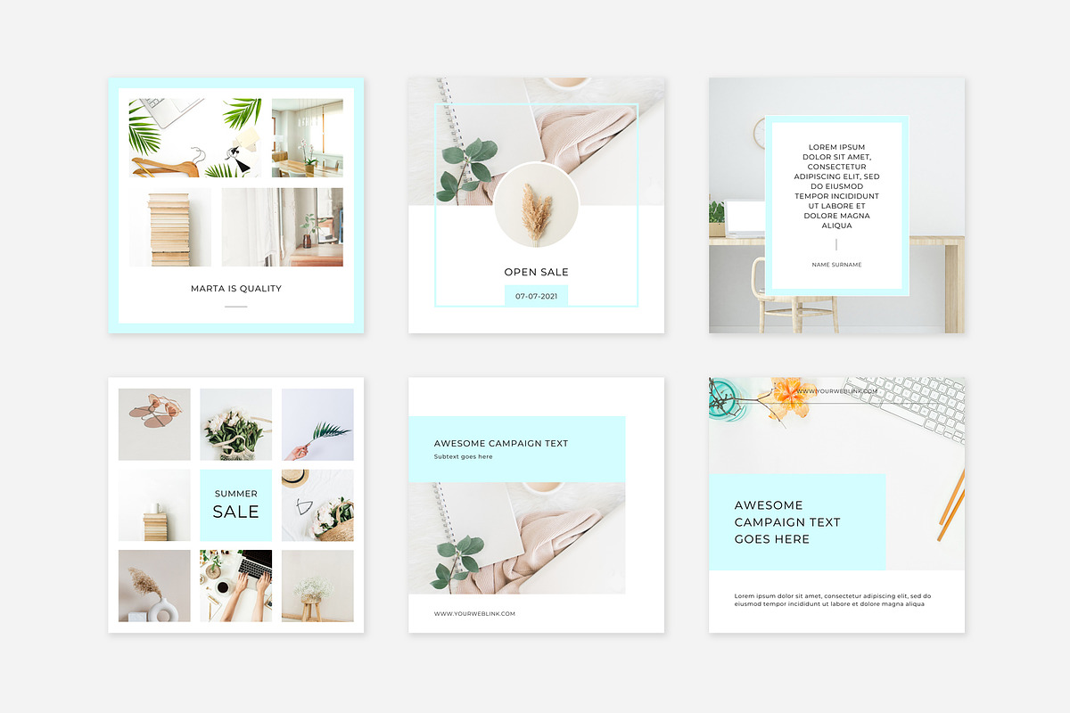 Light CANVA Instagram Pack, a Social Media Template by Swiss_cube (Photo 7 of 8)