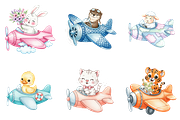 Airplane Watercolor Clipart png, an Illustration by Watercolor design (Thumbnail 2 of 4)
