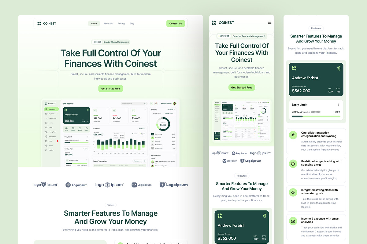 Finance Management SaaS Website, an UI Kit Template by peterdraw (Photo 7 of 7)