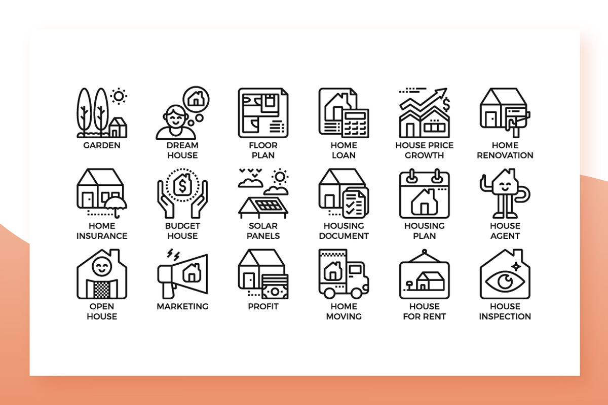 Real Estate Icons, an Outline Icon by Becris (Photo 3 of 3)
