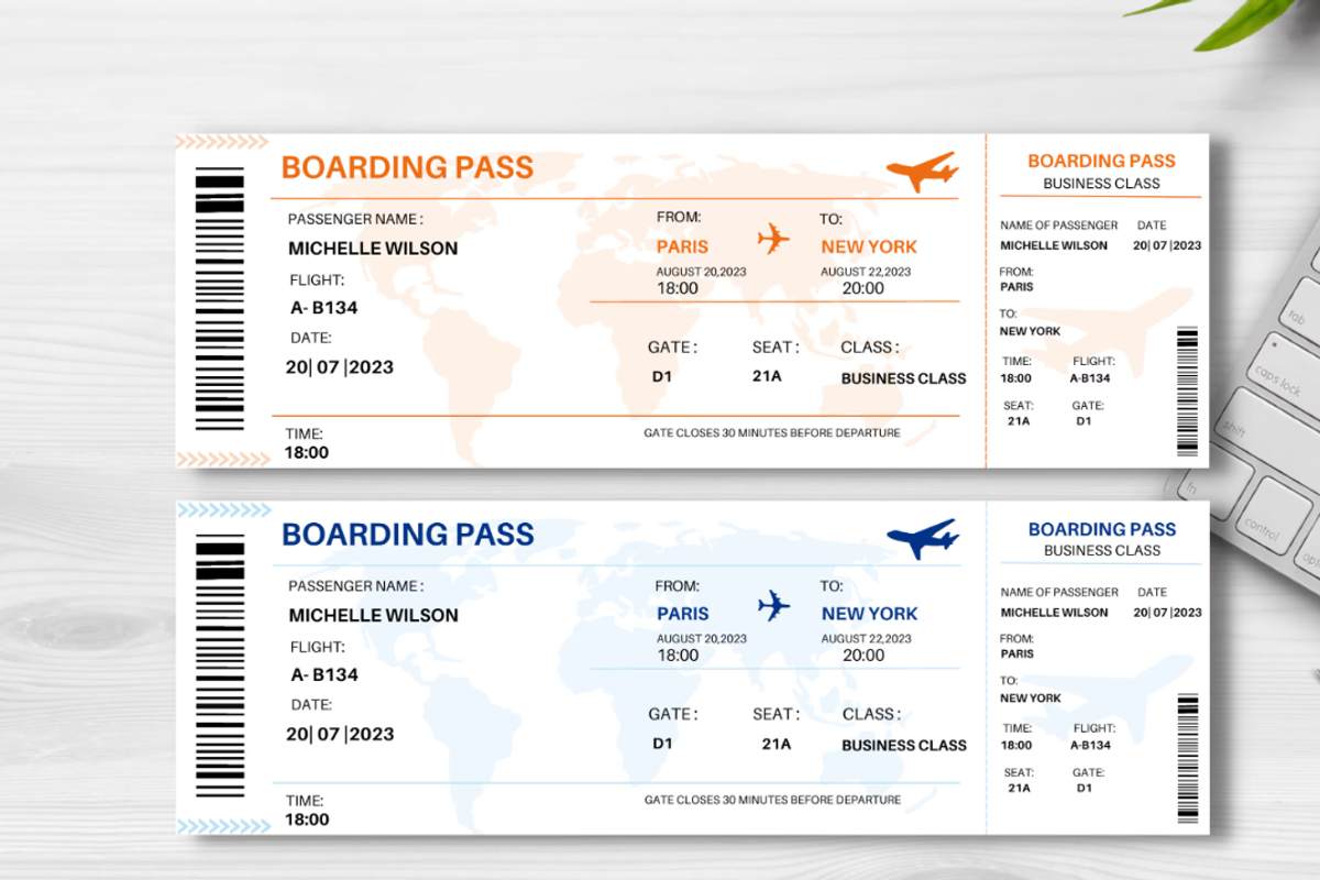 Editable Boarding Pass Template, a Card Template by YasdeyDesigns (Photo 8 of 8)
