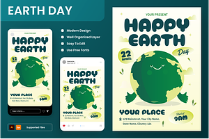 Happy Earth Day Flyer Set, a Flyer Template by Annora Studio