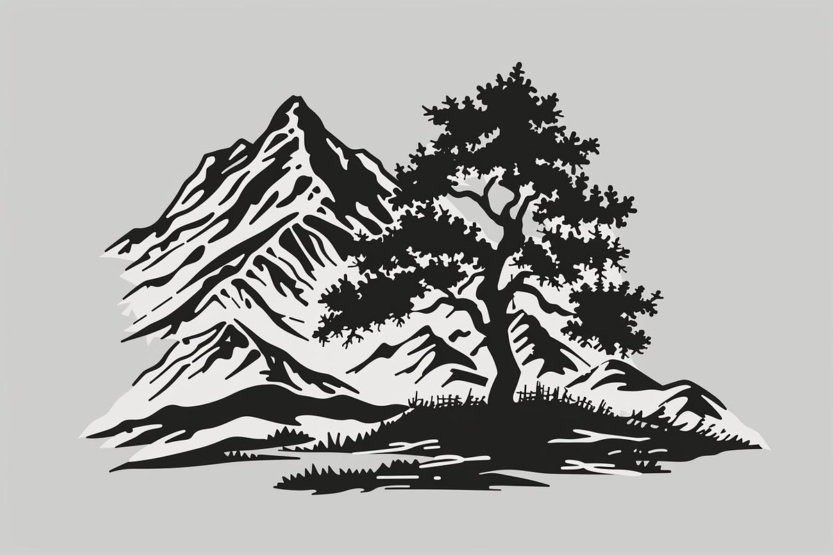 Majestic Mountain and Tree Vector Bu, a Graphic by Creativeshirt (Photo 10 of 11)