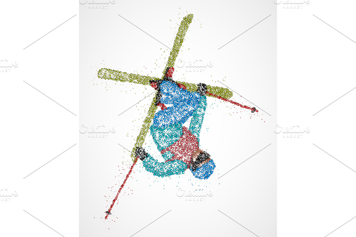 Abstract skier freestyle, a Sport Illustration by 3D Tai