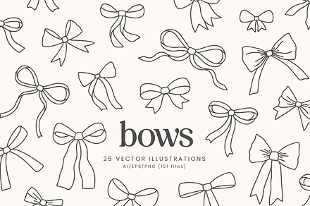 Bows Vector Illustrations, a Decorative Illustration by Emma Webb Studio