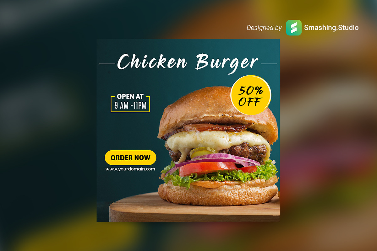 Burger Shop Web Banner Set, a Templates & Theme by Smashing_Studio (Photo 2 of 3)