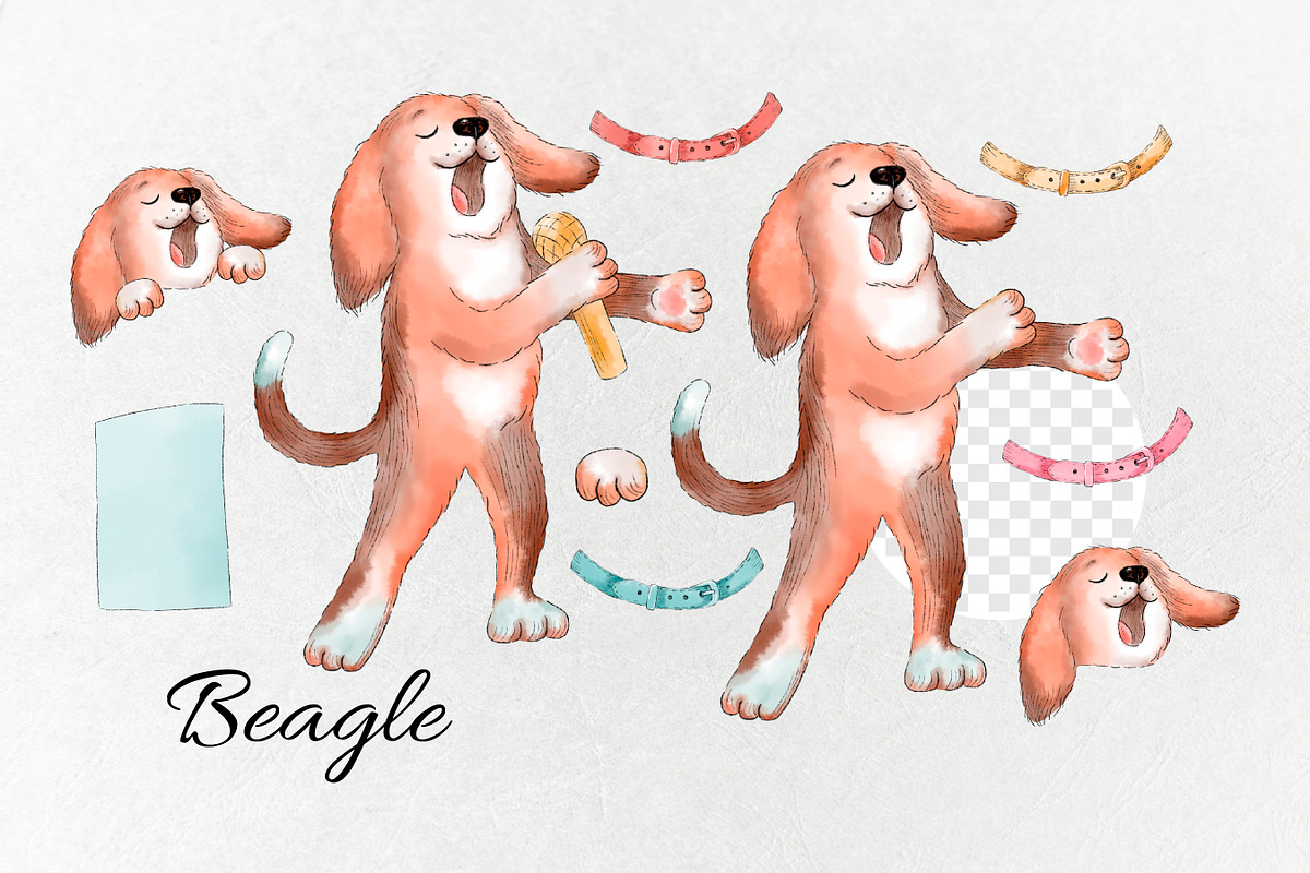 Birthday party. Watercolor dogs., an Animal Illustration by VaraNa Art (Photo 6 of 14)