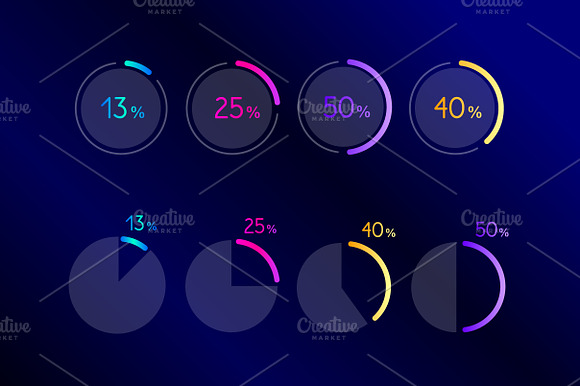 Circle Round Pie Chart Graph.