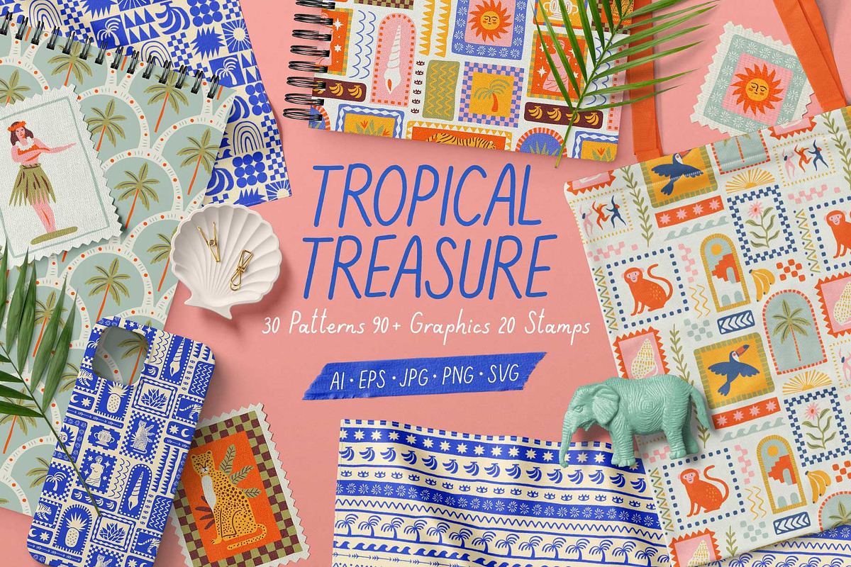 Tropical Treasure: Patterns & more, a Pattern Graphic by Dedraw Studio (Photo 1 of 21)