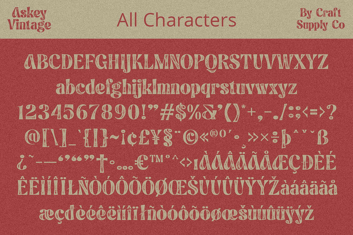 Askey Vintage, a Sans Serif Font by Craft Supply Co. (Photo 4 of 8)