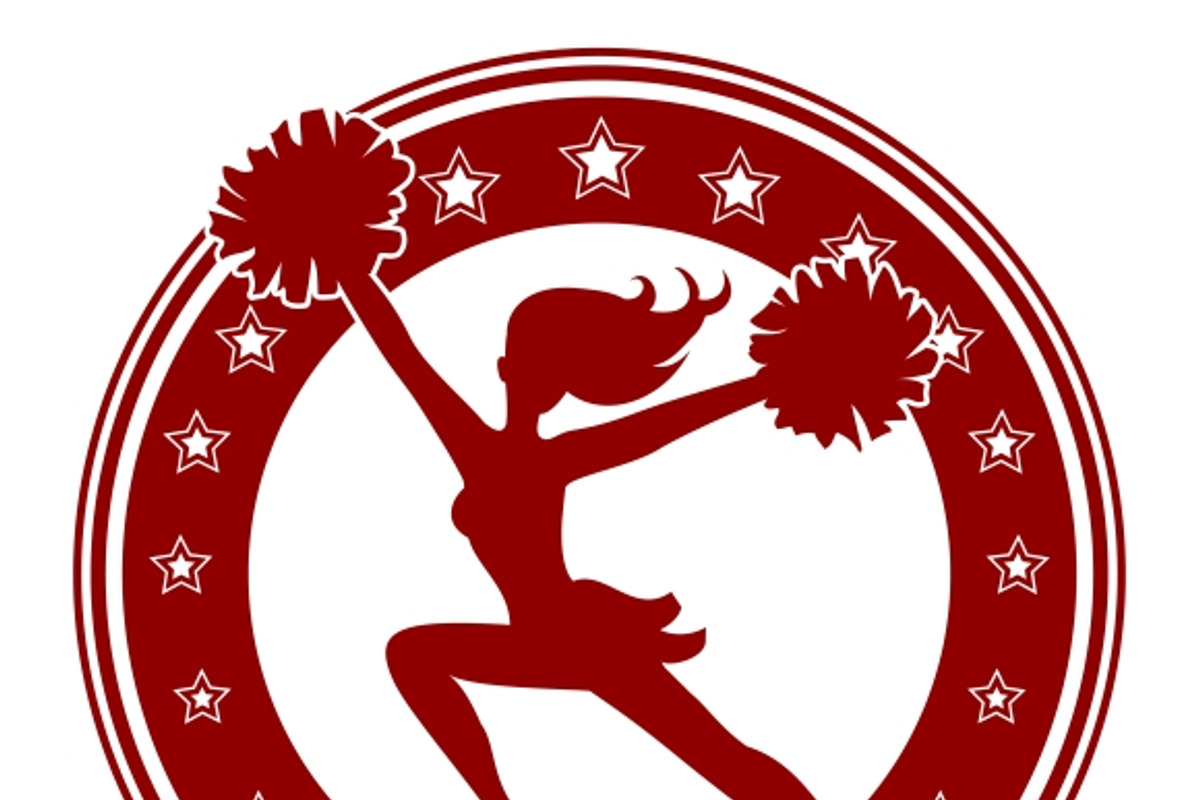 Cheerleader badge or cheer logo