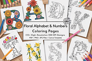 Floral Alphabet Coloring Pages, a Decorative Illustration by Daffodil Dream Studio (Thumbnail 1 of 4)
