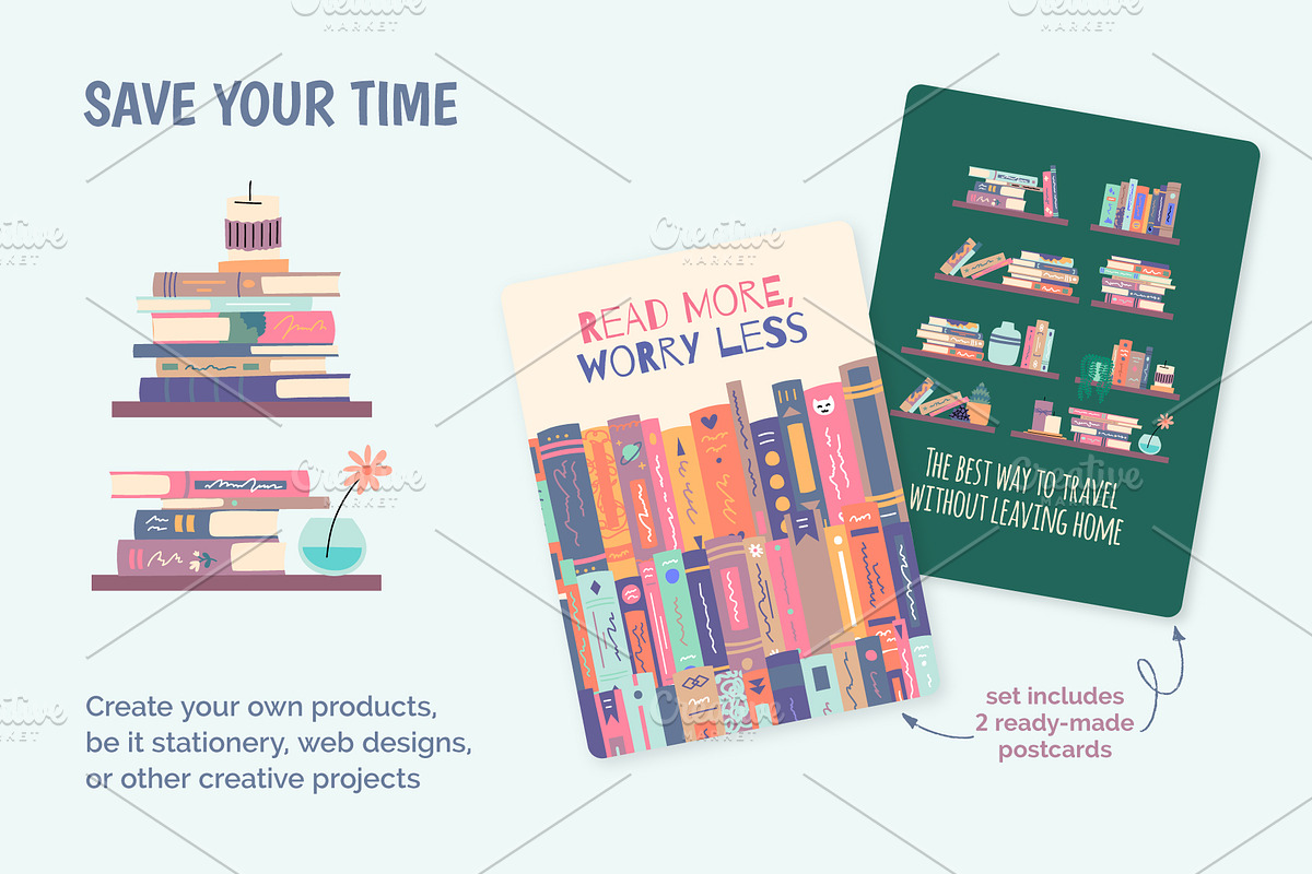 Book Shelves Illustration, a Graphic by 35lab (Photo 7 of 7)