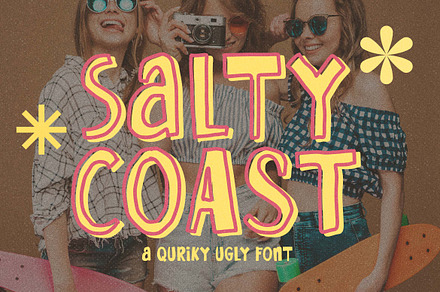 Salty Coast a Playful Ugly Font, a Handwritten Font by Blankids Studio