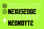 Subotica Futuristic Y2k Display Font, a Sans Serif Font by dansdesign (Thumbnail 5 of 10)