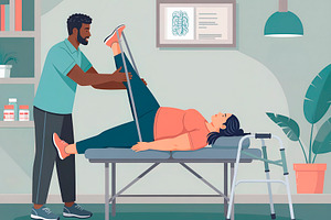 Physical therapy rehabilitation session in clinic, a Photo by DanFLCreativo