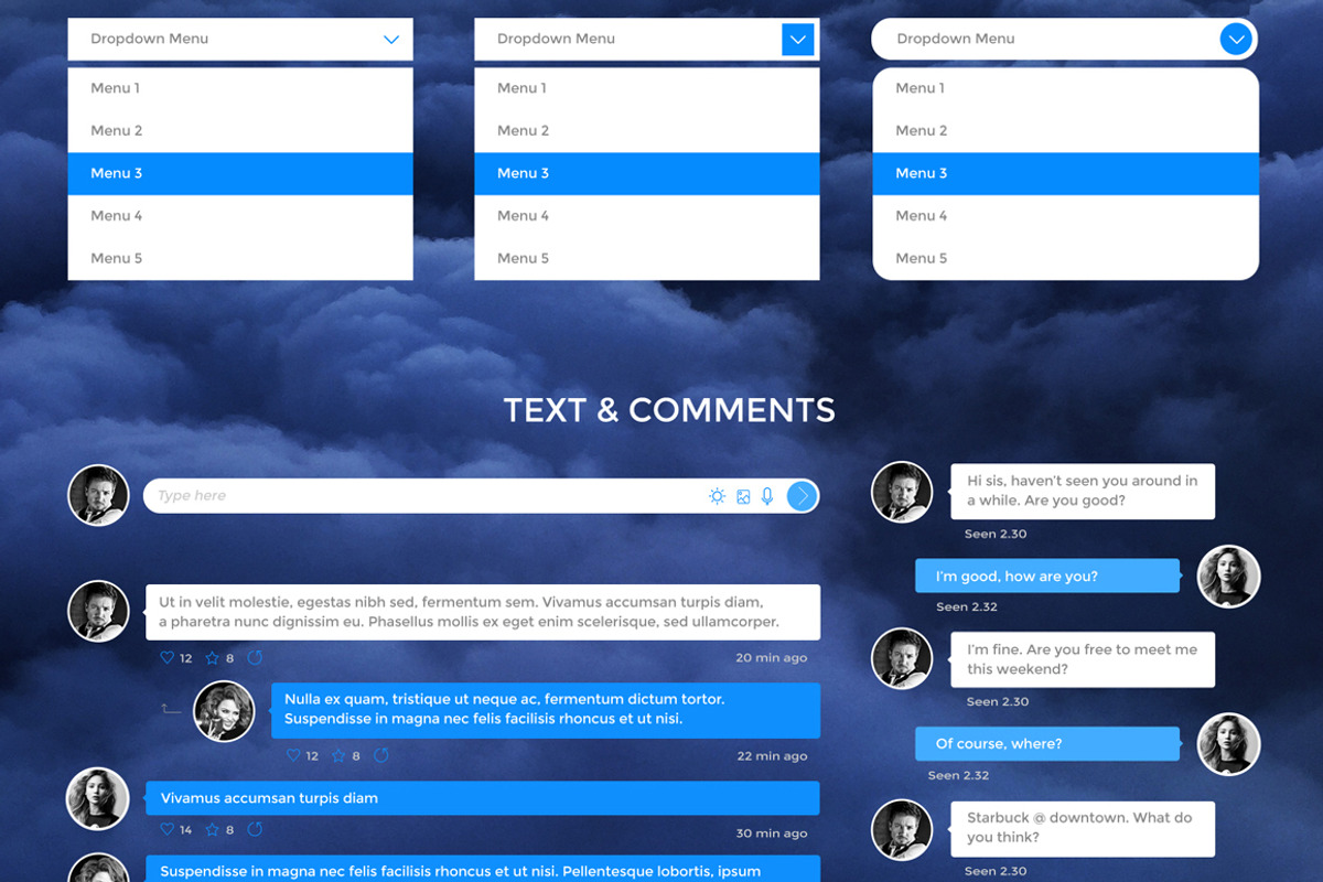Cloudy Retina Web UI Kit, an UI Kit Template by Cosmic Motive (Photo 5 of 5)