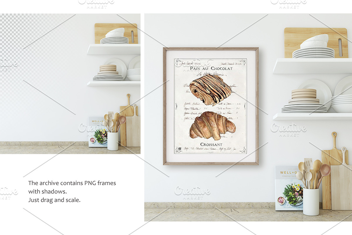 MODERN KITCHEN Wall&Frame Mockup, a Print Template by MyHomeMockups (Photo 3 of 7)