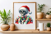 Cute Skeleton With Christmas Lights, a Seasonal Illustration by Craft Nest (Thumbnail 4 of 5)