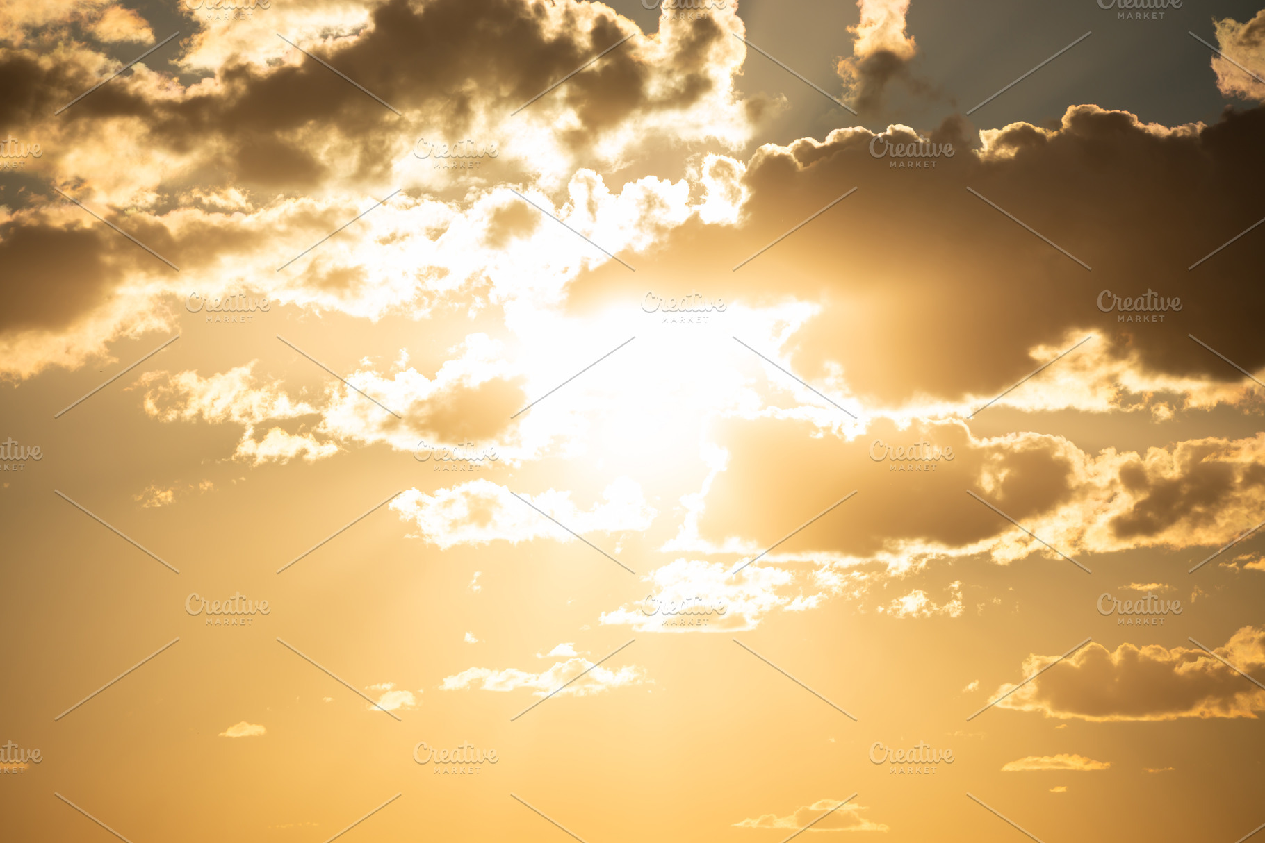 Sunset sky with clouds and sun, a Nature Photo by Vapi