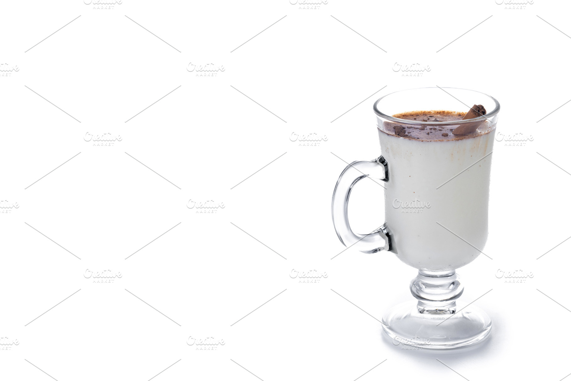 Eggnog with Cinnamon in glass, a Food & Drink Photo by etorres69